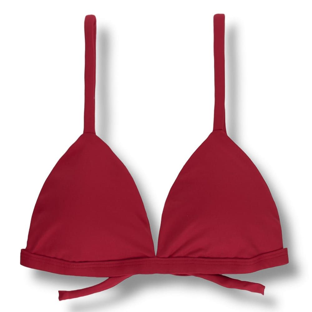 Brazilian Bikini Triangle Top Adjustable Straps | Crimson Red Print | Jade KiniBi Swimwear