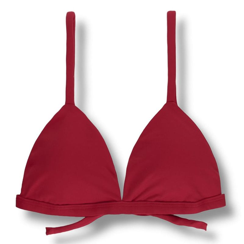 Brazilian Bikini Triangle Top Adjustable Straps | Crimson Red Print | Jade KiniBi Swimwear