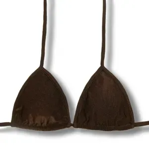 Brazilian Bikini Triangle Top | Brown Print | Mara KiniBi | Tropical Summer Swimwear