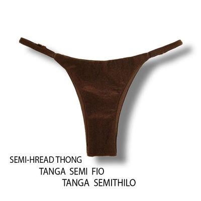 Adjustable Thin Strap Bikini Bottom | Coffee Print | Mia Tanga | KiniBi