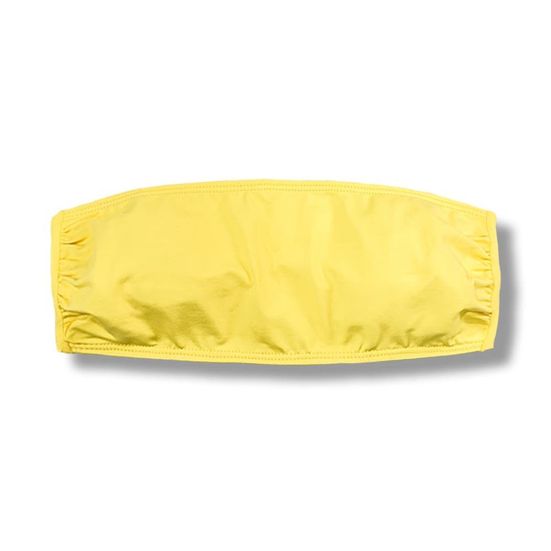 Strapless Bandeau Bikini Top | Brazilian Style | Canary Yellow Print | Bandeau Top KiniBi