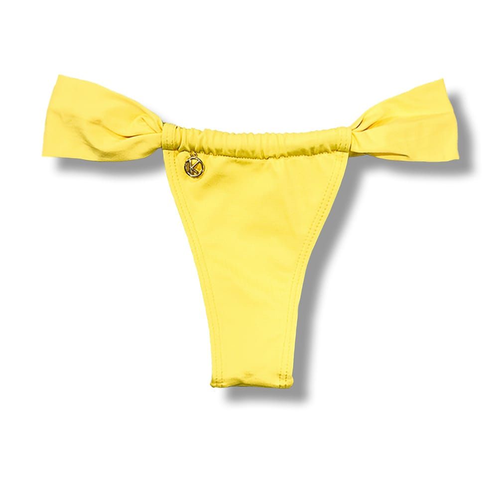 Slide Bikini Bottom | Brazilian Bikini | Yellow Print | Gali Bottom KiniBi