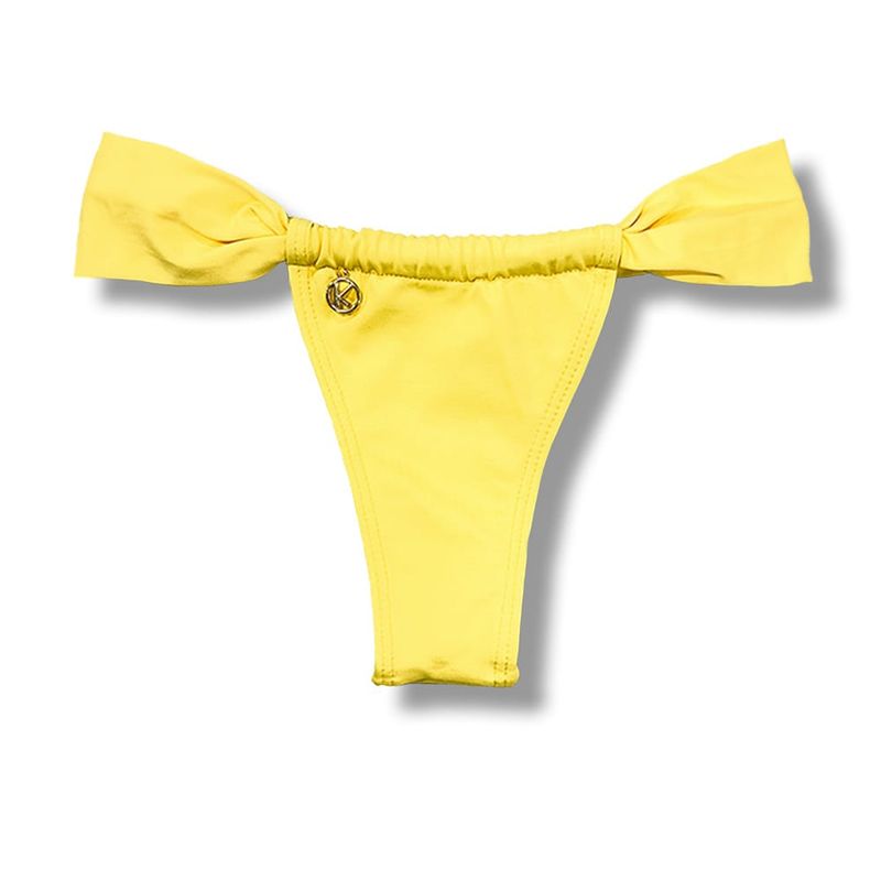 Slide Bikini Bottom | Brazilian Bikini | Yellow Print | Gali Bottom KiniBi