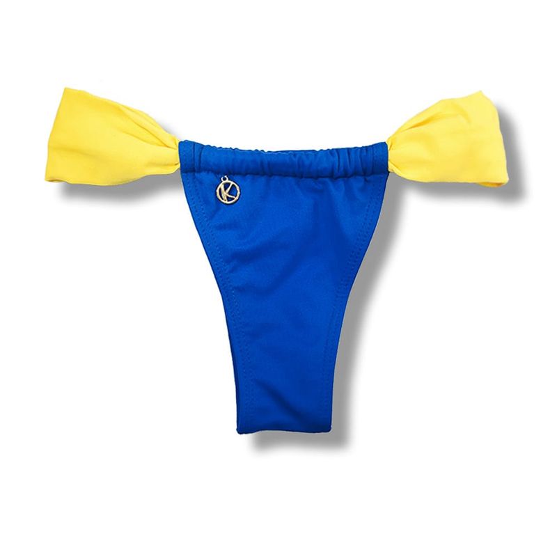 Slide Bikini Bottom | Brazilian Bikini | Cobalt Blue Print | Gali Tanga | KiniBi