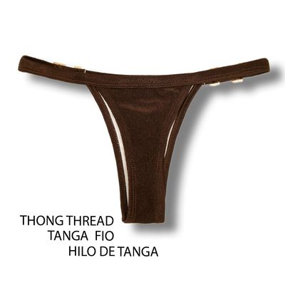 Lua Reversible Triangle Bikini Top &amp; Fany Tie-Side Bottom Set | Coffee Print | KiniBi