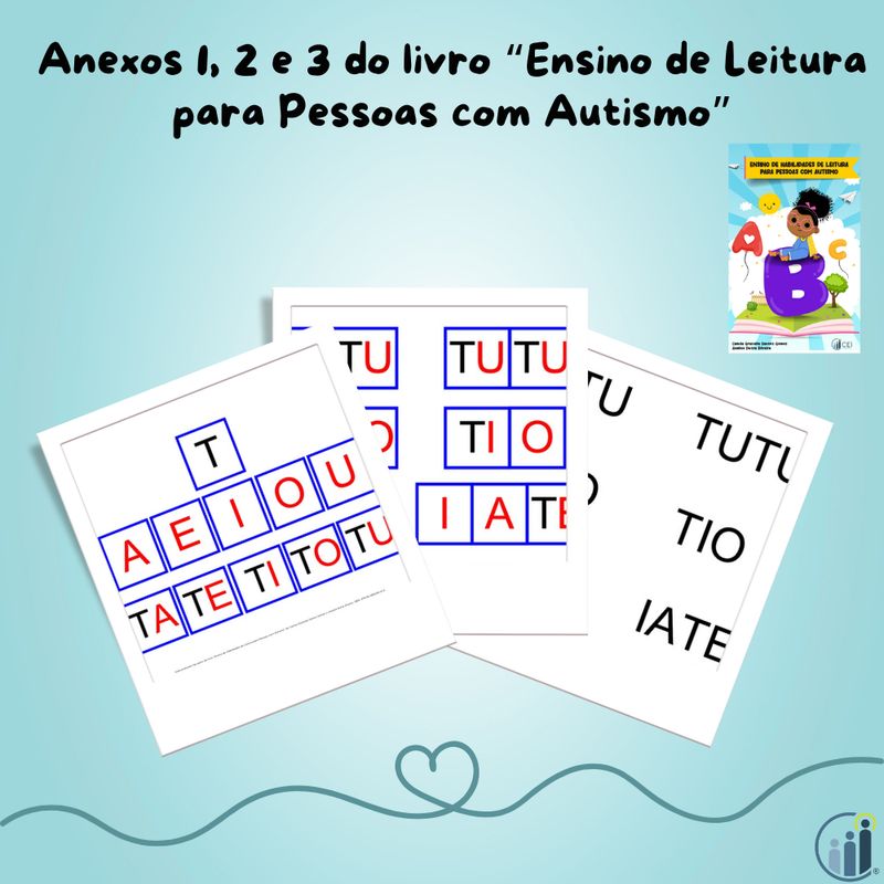 Vogais, Encontros Vocálicos e Sílabas Simples do livro "Ensino de Leitura para Pessoas com Autismo"