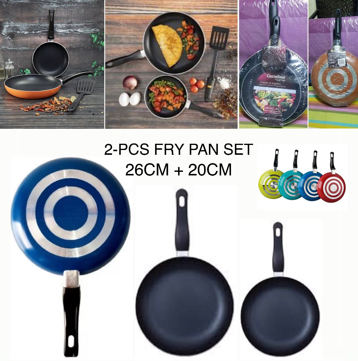 2-Pcs Fry Pan Set (Yellow)
