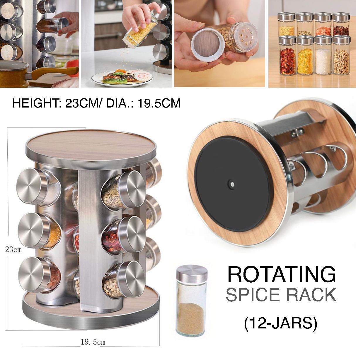 12-Jars Spice Rack