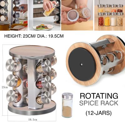 12-Jars Spice Rack