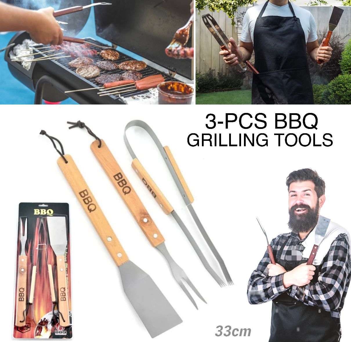 3-Pcs BBQ Tools