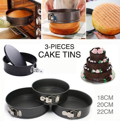 3-Pcs Cake Tins
