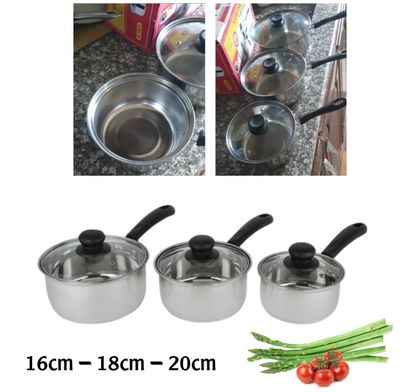 3-Pcs Saucepan Set