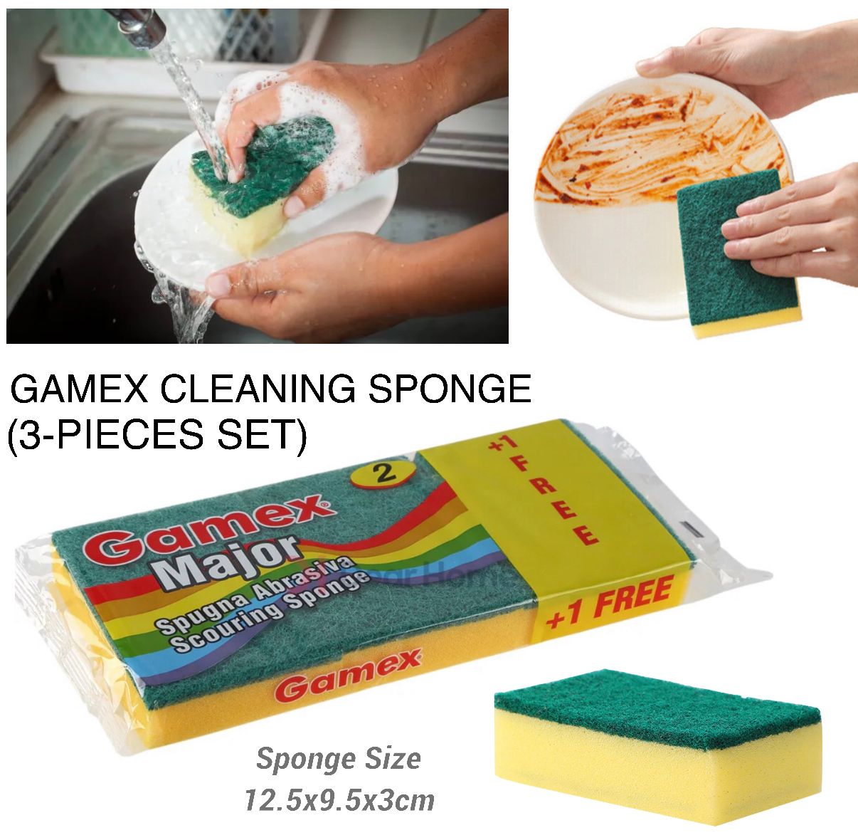 3-Pcs Gamex Sponge