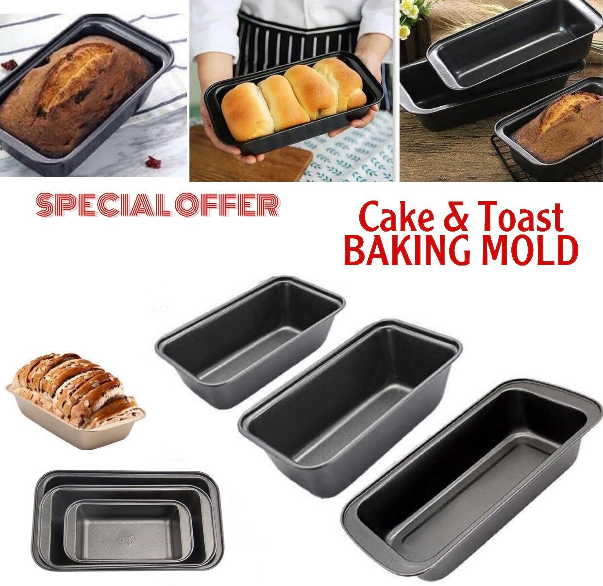 3-Pcs Toast Mold