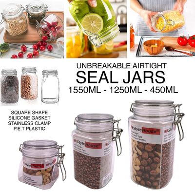 3-Pcs Plastic Seal Jars