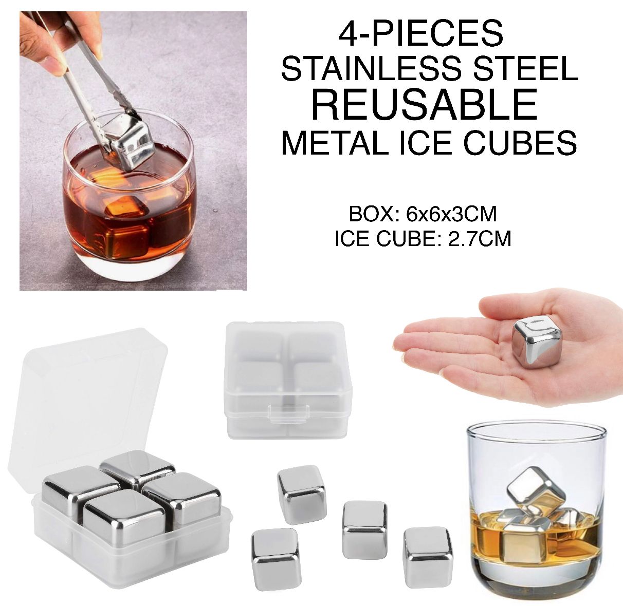 4-Pc Metal Ice Cube