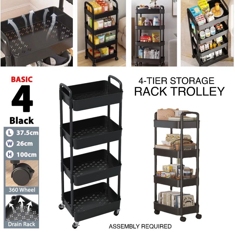 4-Tier Rack Trolley