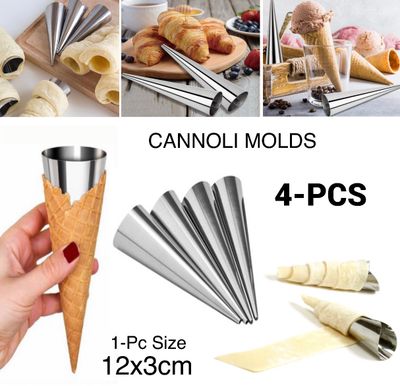 4-Pcs Cannoli Molds