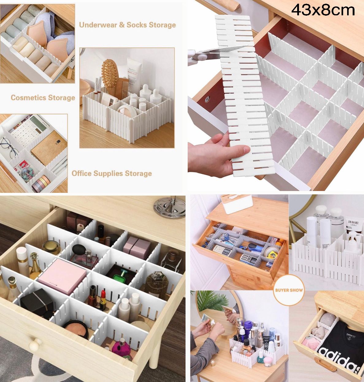 4-Pcs Drawer Dividers