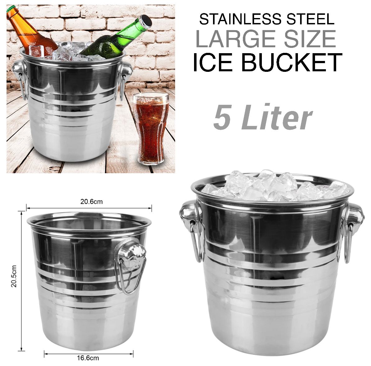 5L Stainless Ice Bucket