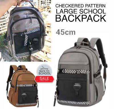 Checkered Pattern Backpack