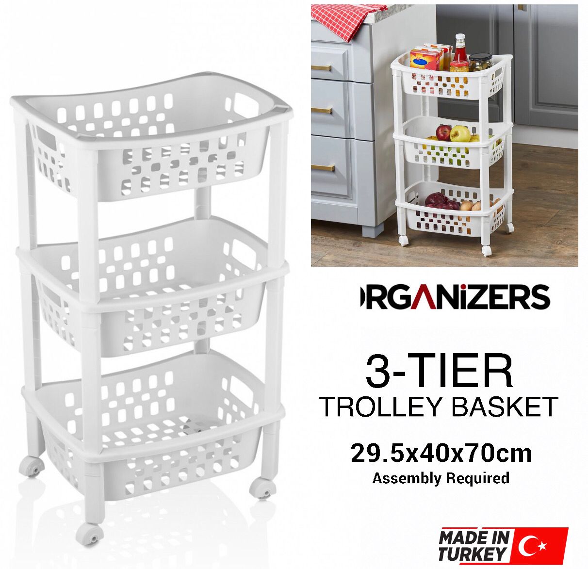 3-Tier Trolley Basket (ORG-78)
