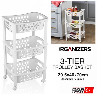 3-Tier Trolley Basket (ORG-78)