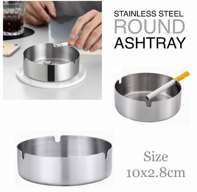 Round Silver Ashtray