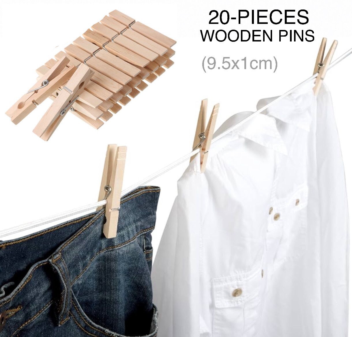 20-Pcs Wooden Pins