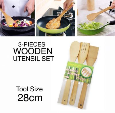 3-Pcs Wooden Utensils