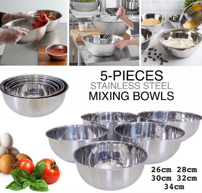 5-Pcs Stainless Bowls