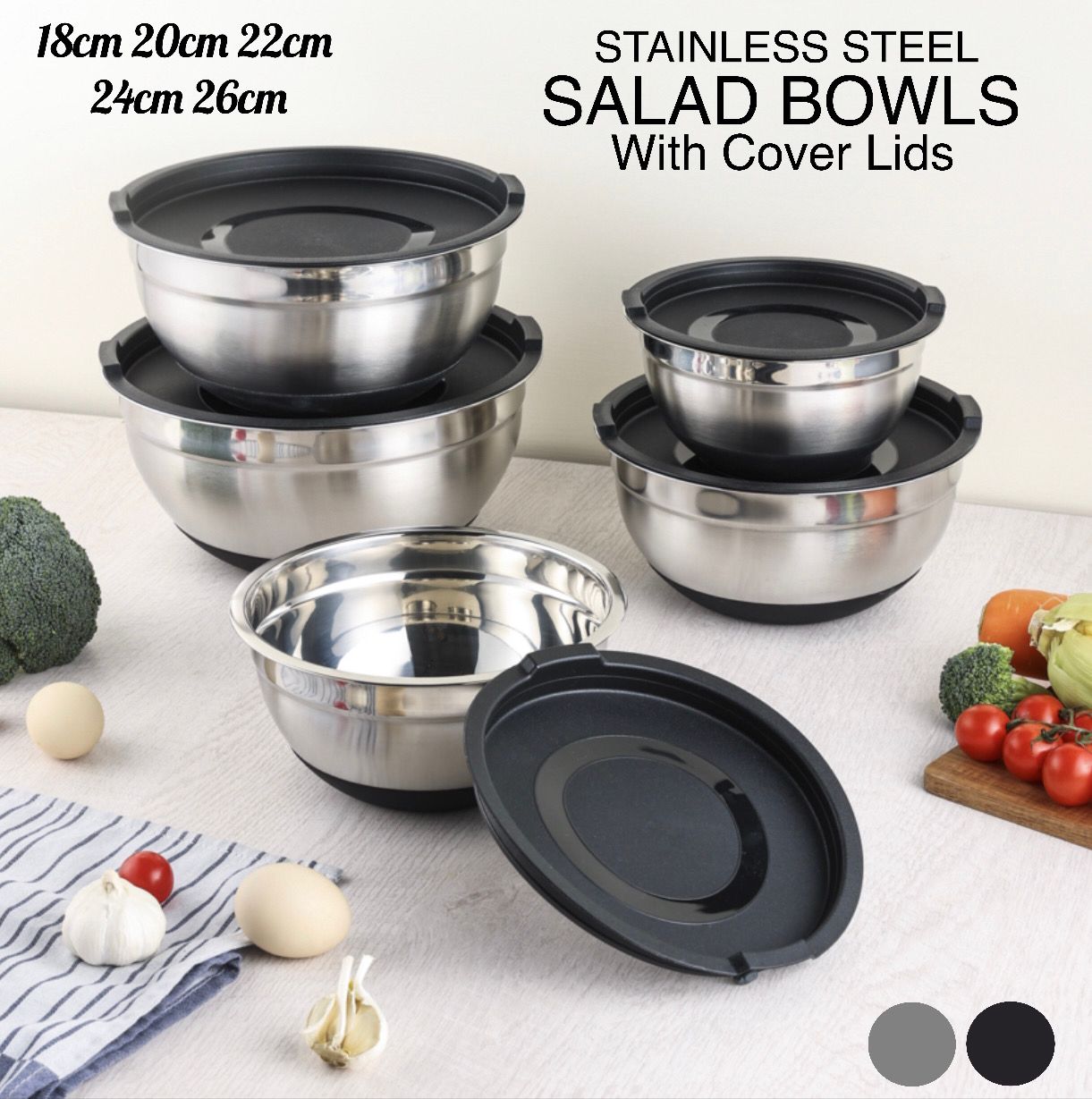 5-Pcs Salad Bowls