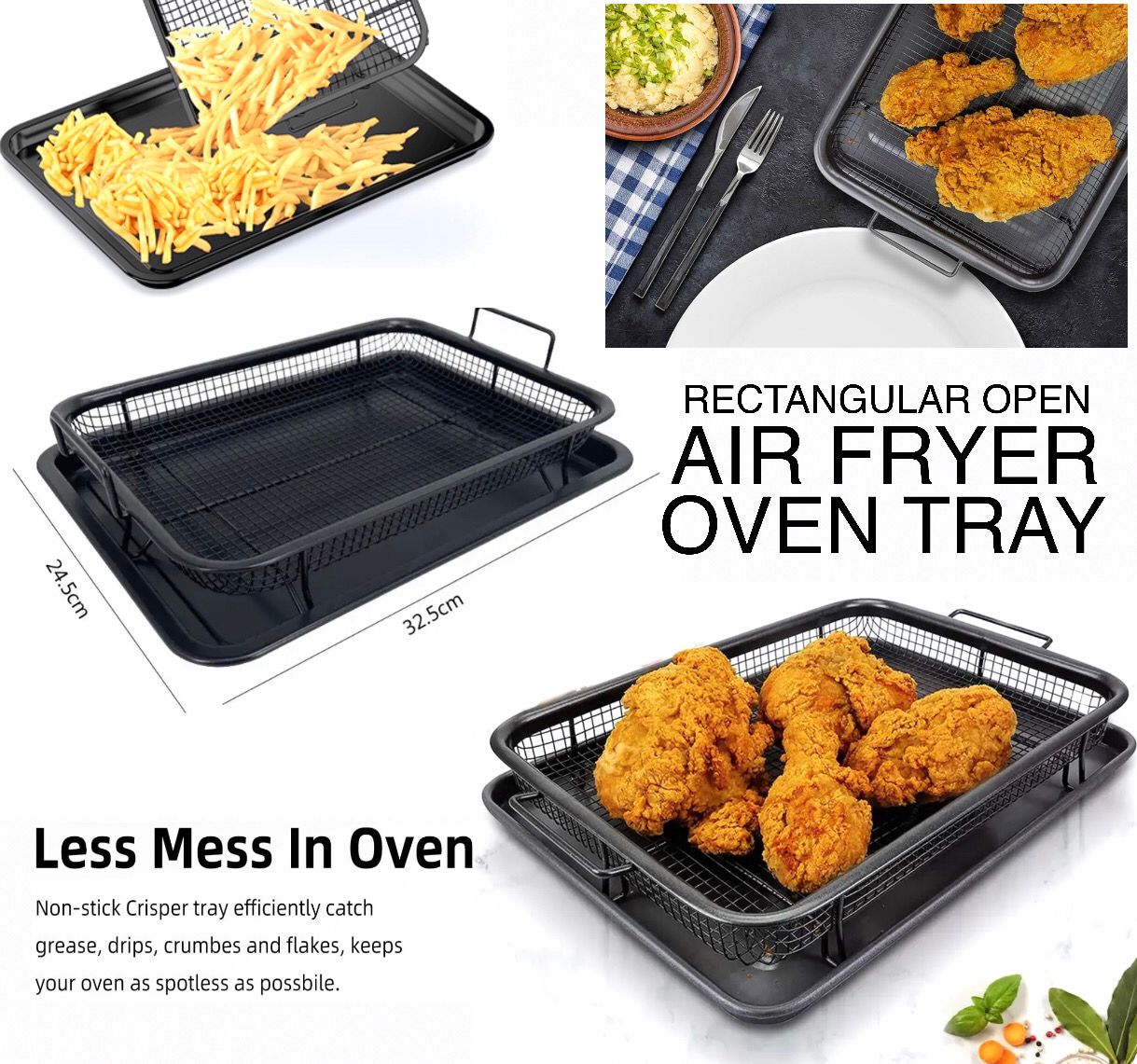 Rect. Air-fryer Tray