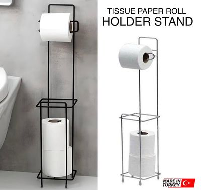 Toilet Paper Stand (Square) Silver