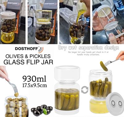 Olive Glass Flip Jar (Brown)