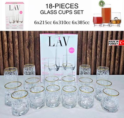 18-Pcs Glass Cups