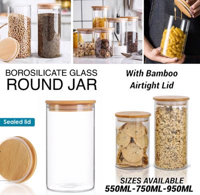 Round Jar Bamboo Lid