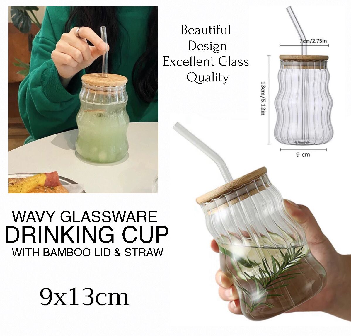 Wavy Glassware Cup (NG509)