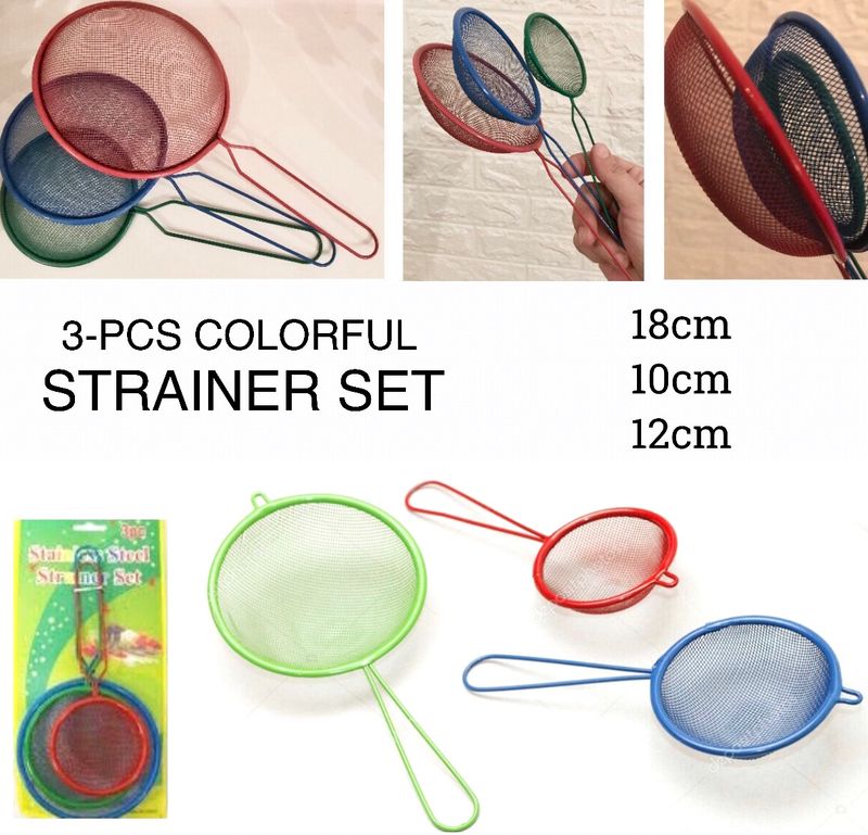 3-Pcs Colorful Strainers (Buy1 Get 1 Free)