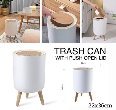 Push Up Lid Trashbin