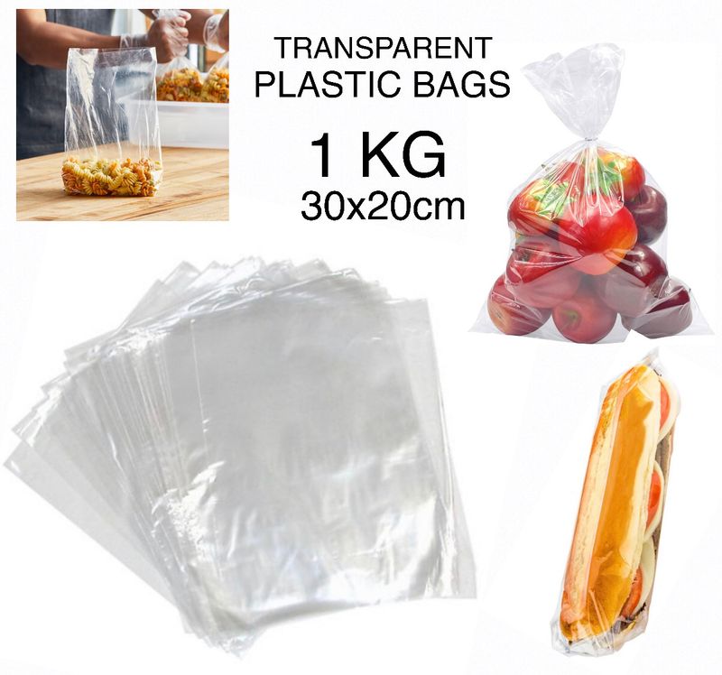 1KG Clear Plastic Bags