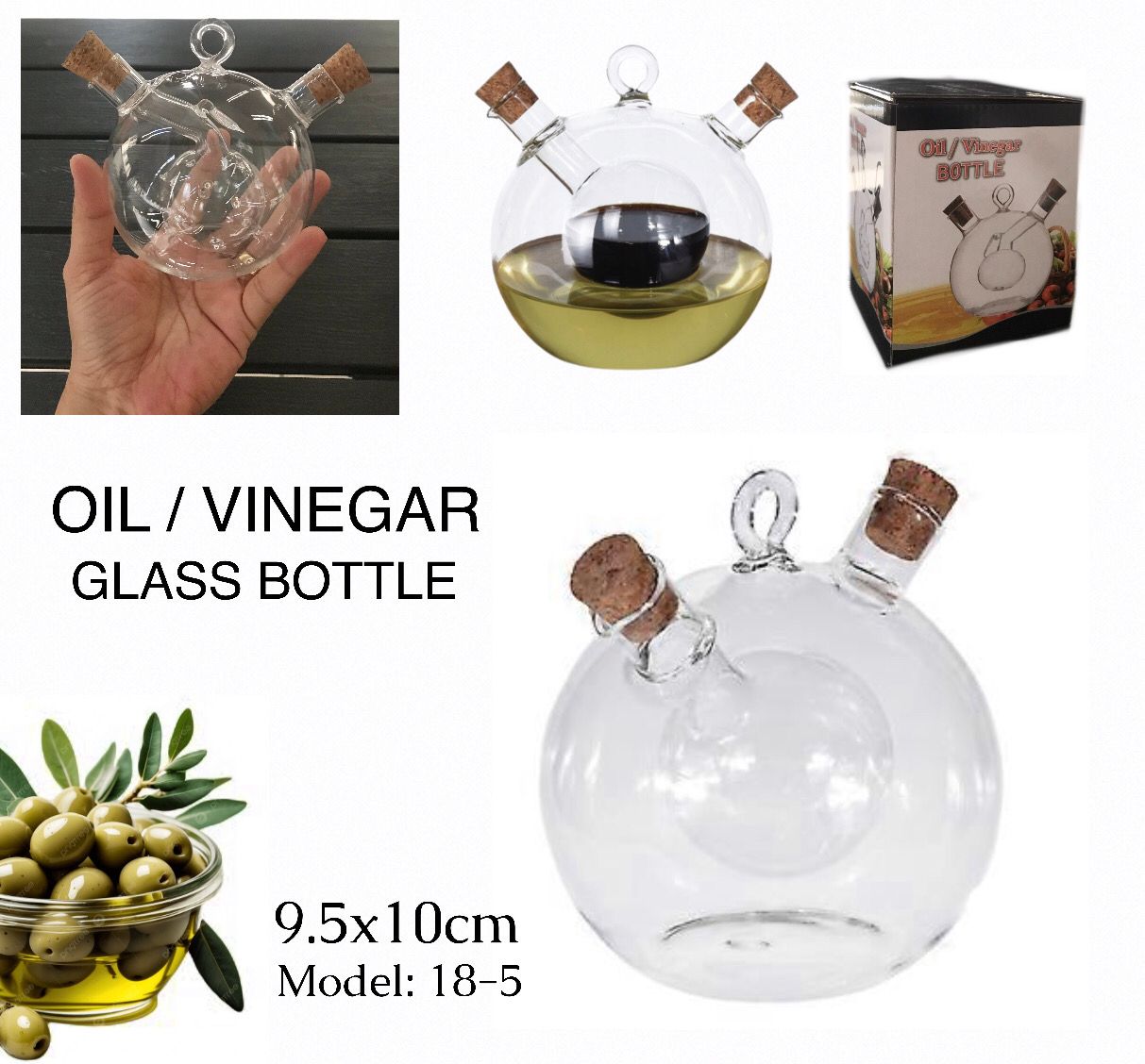 Oil/Vinegar Glass Bottle (18-5)