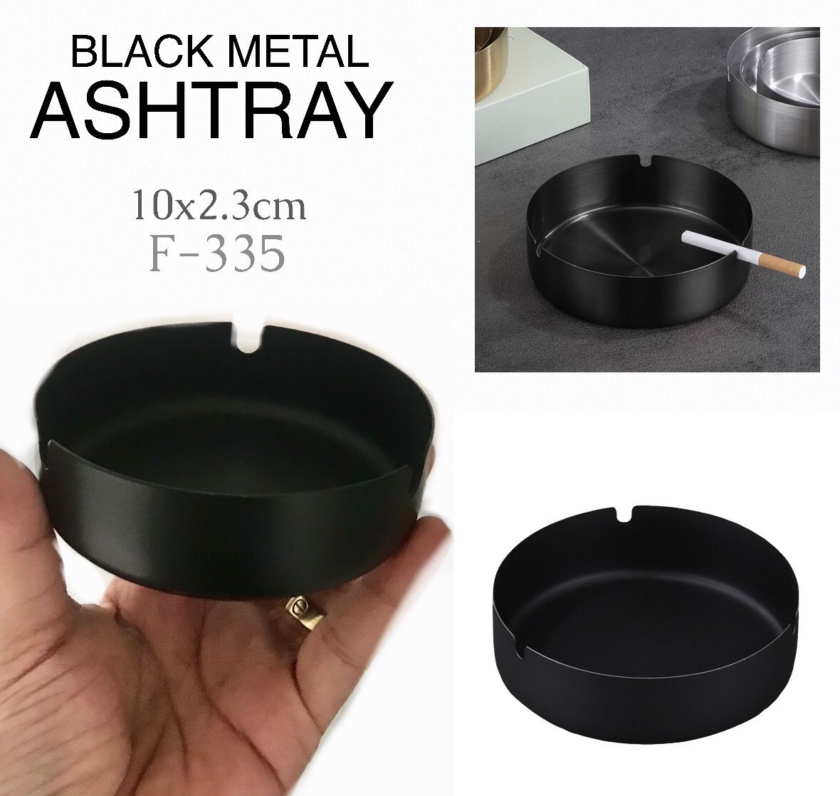 Black Metal Ashtray