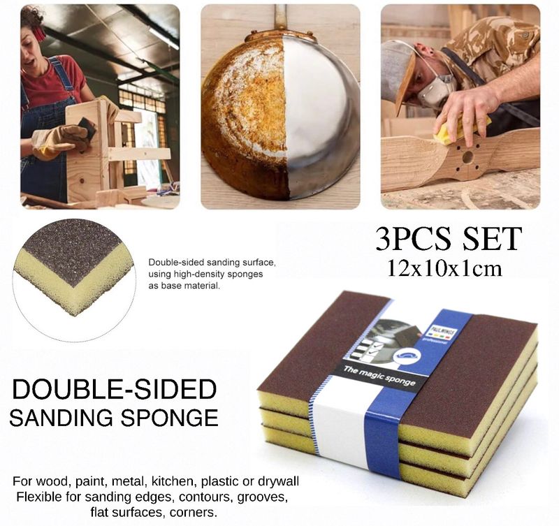 3-Pcs Sanding Sponge