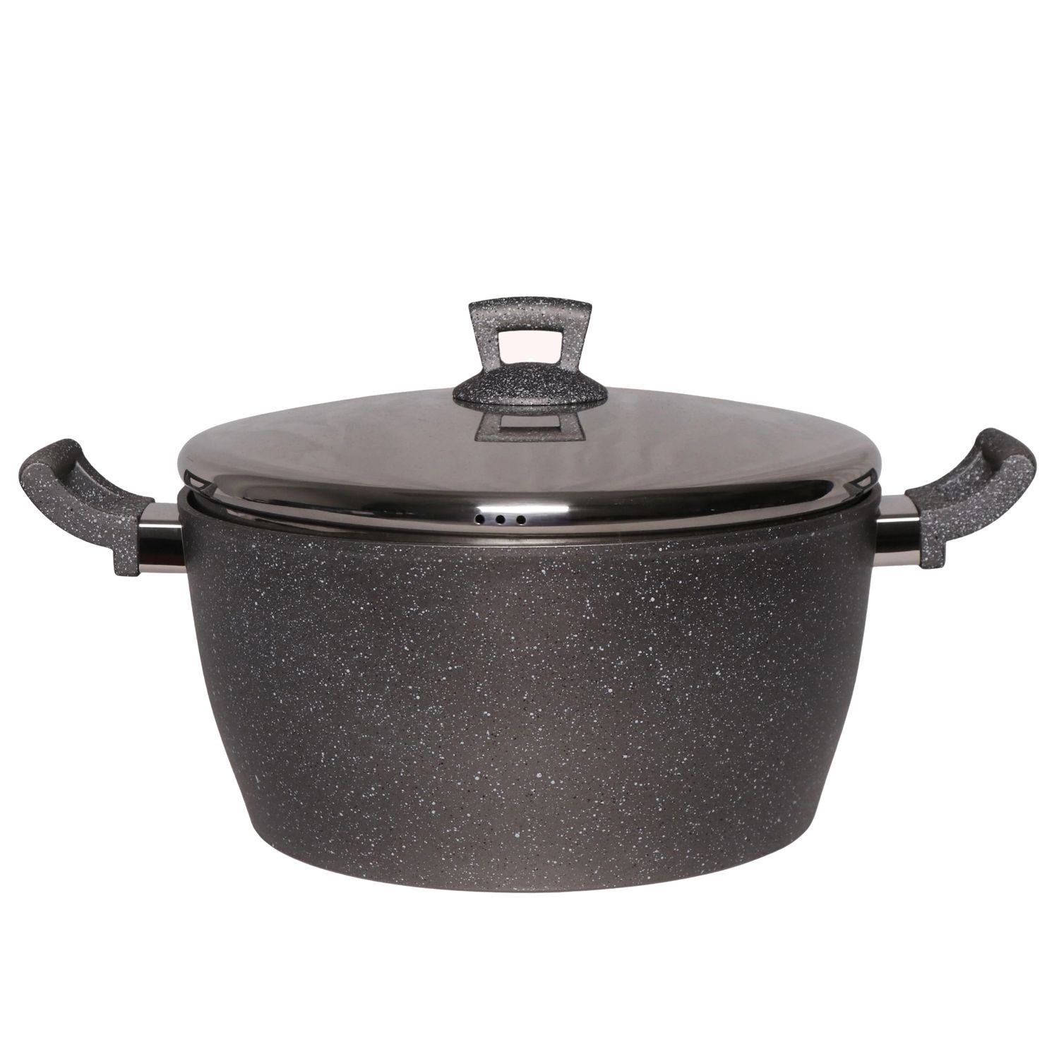 Phoenix Grey Marble Casserole Pot with SS Cover (Granite) - Per Piece