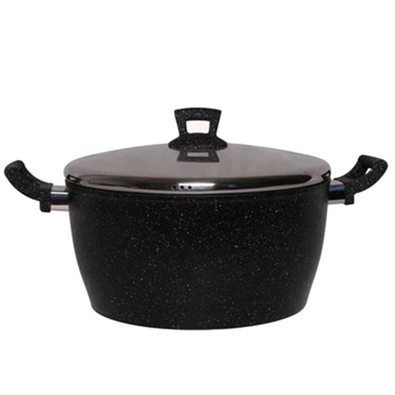 Phoenix Black Marble Casserole Pot with SS Cover (Granite) - Per Piece