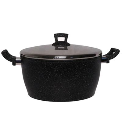 Phoenix Black Marble Casserole Pot with SS Cover (Granite) - Per Piece