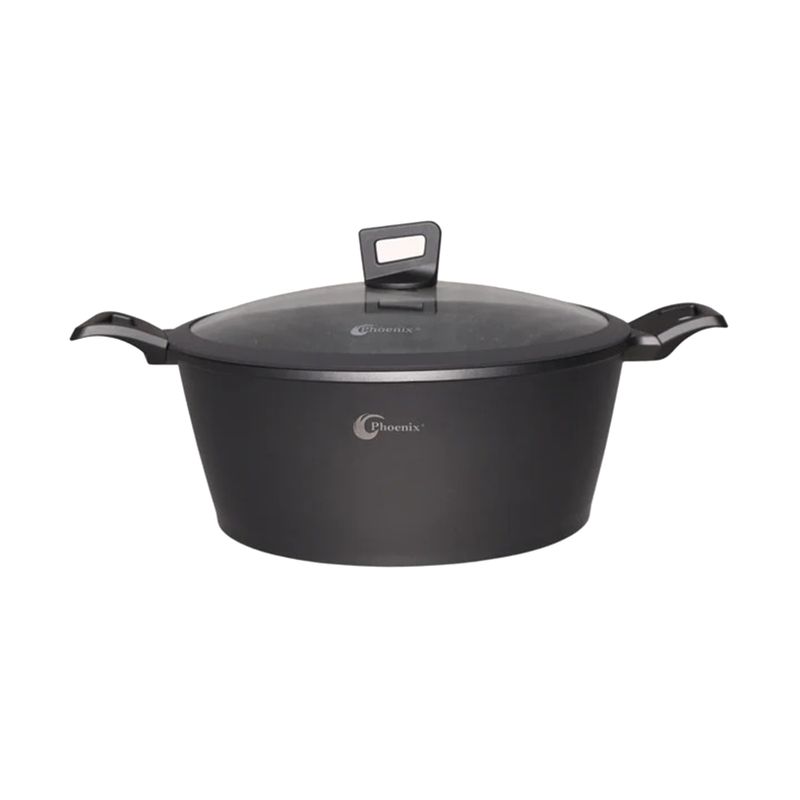 Phoenix Grey Casserole Pot with Glass Cover (PFANNE-POELE) - Per Piece