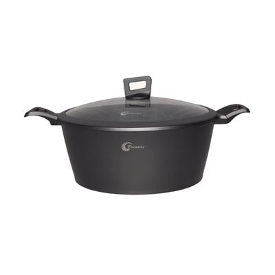 Phoenix Grey Casserole Pot with Glass Cover (PFANNE-POELE) - Per Piece