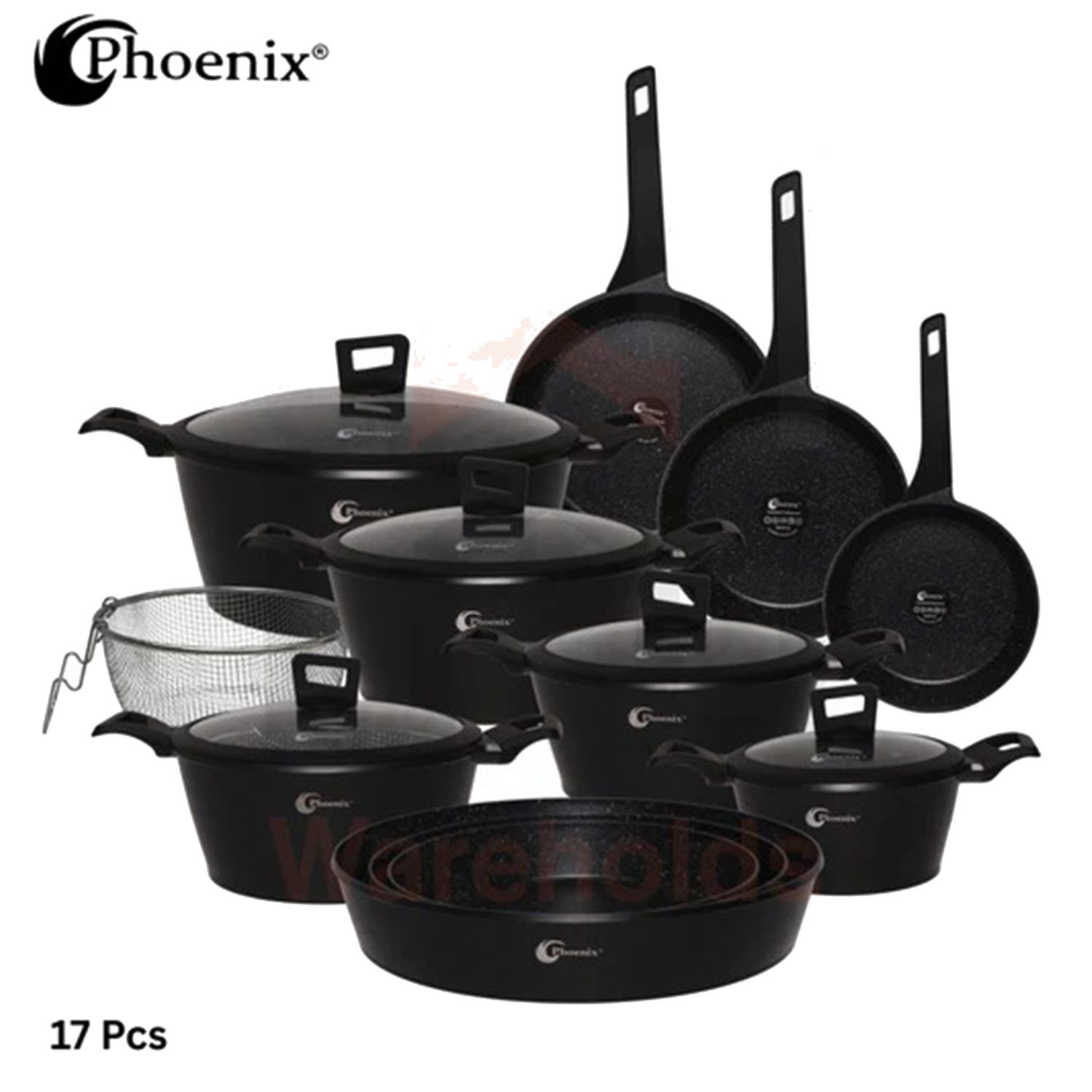 Phoenix 17 Pcs Black Set (PFANNE-POELE)